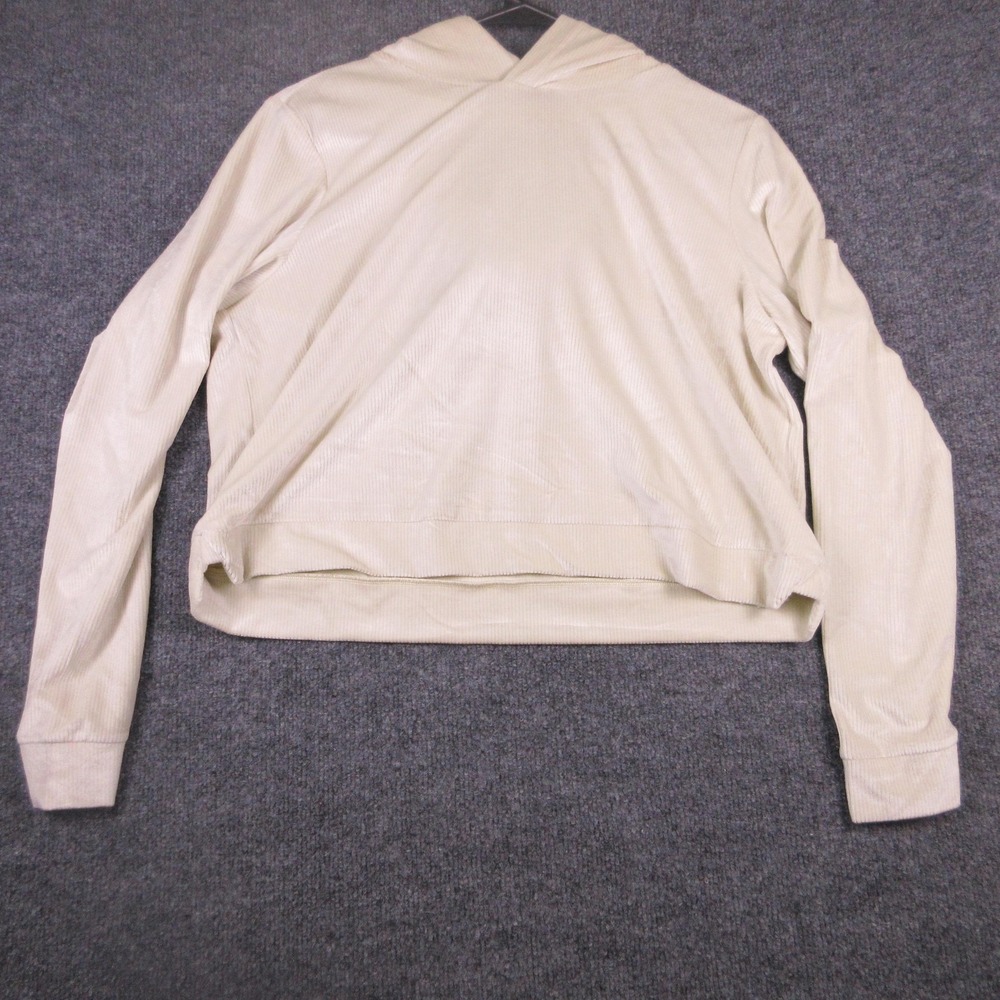 Vuori Hoodie Womens Medium White Cowl Neck Long Sleeve Lightweight Pullover